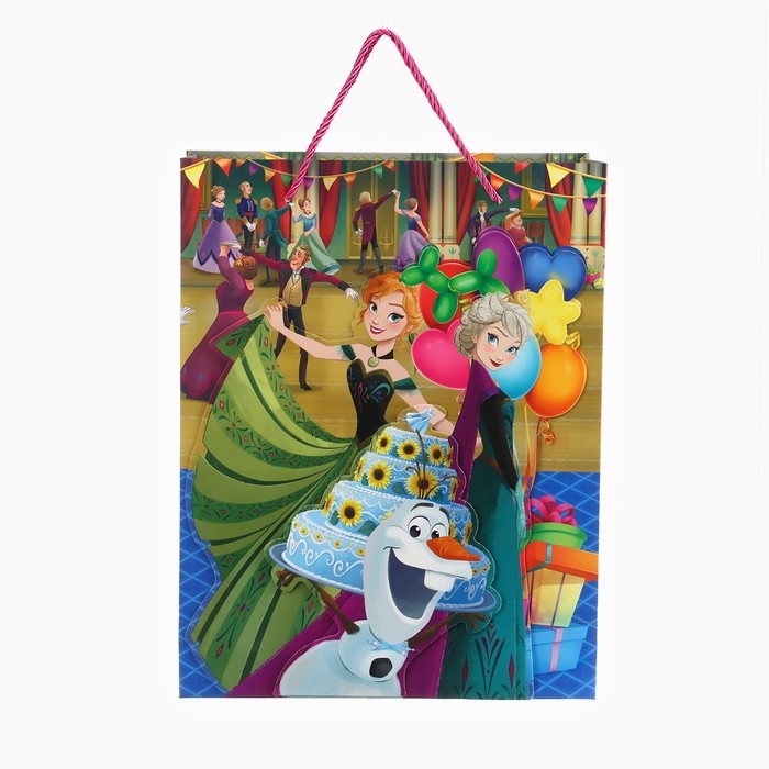 Пакет подарочный 3Д 40х31х11.5 см, Холодное сердце