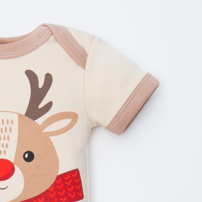 Боди детское Крошка Я &laquo;Оленёнок&raquo;, рост 68-74 см, цвет бежевый