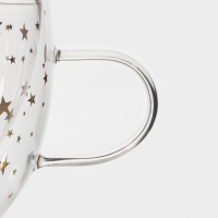 Кружка стеклянная с двойными стенками Доляна &laquo;Дуо. Звёзды&raquo;, 160 мл, 12,5&times;9&times;7,5 см
