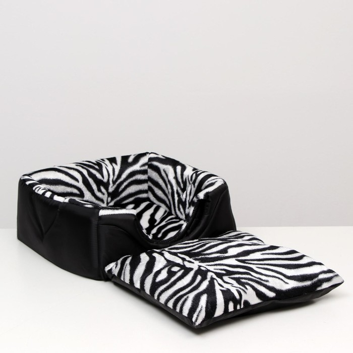 Дом-трансформер квадратный 43 х 43 х 34 см, расцветка зебра Дом-трансформер квадратный 43 х 43 х 34 см, расцветка зебра