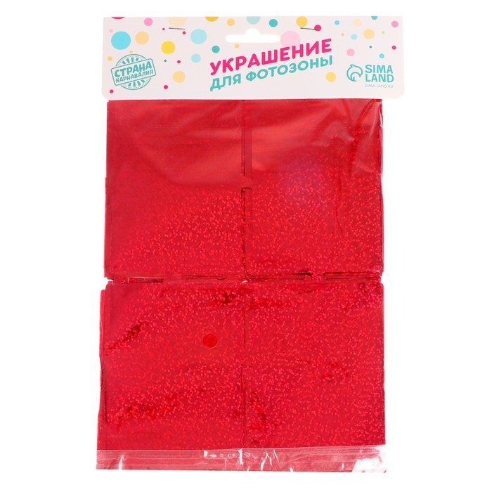 Праздничный занавес голография, 100 &times; 200 см., цвет красный