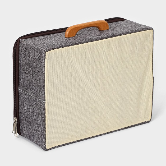 Короб для хранения на молнии LaDо́m &laquo;Рон&raquo;, 32&times;25&times;11 см, цвет серый