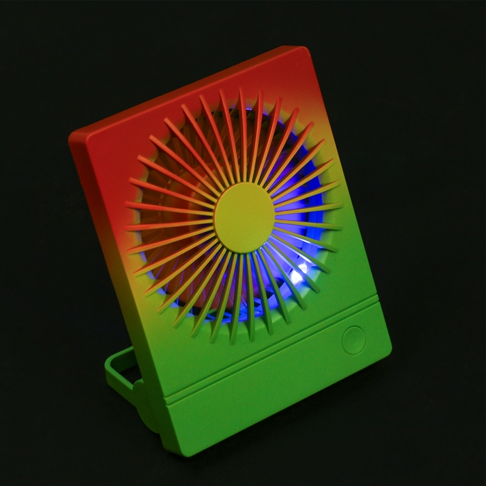 Портативный вентилятор YS2202B, 500 мАч, 3 режима, вход micro-USB, провод, градиент тёплый Портативный вентилятор YS2202B, 500 мАч, 3 режима, вход micro-USB, провод, градиент тёплый