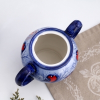 Сахарница "Снегири", уют, 16 х 22 см, гжель Сахарница "Снегири", уют, 16 х 22 см, гжель