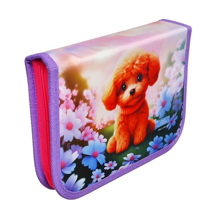 Пенал 3 секции, вкладка внутри, 140 х 210 х 40 мм, тканевый, Calligrata TOP Block Пенал 3 секции, вкладка внутри, 140 х 210 х 40 мм, тканевый, Calligrata TOP Block "Милый пушистик"