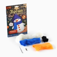 Валяние из шерсти на новый год. Брошь своими руками &laquo;Снеговичок&raquo;, новогодний набор для творчества