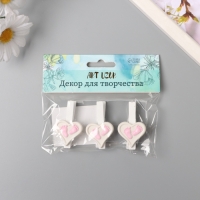 Декор для творчества дерево "Прищепка. Сердце с ножками" розовый набор 3 шт 1,7х3х5 см Декор для творчества дерево "Прищепка. Сердце с ножками" розовый набор 3 шт 1,7х3х5 см