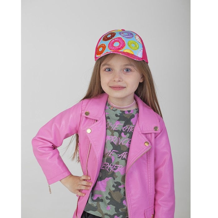 Кепка детская для девочки &laquo;Пончики&raquo;, р-р. 52-54 см, 5-7 лет