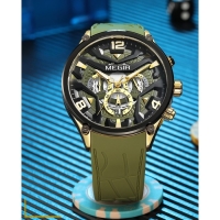 Часы наручные кварцевые мужские, d-4.6 см, с хронографом, 3 АТМ, светящиеся, зеленые Часы наручные кварцевые мужские, d-4.6 см, с хронографом, 3 АТМ, светящиеся, зеленые