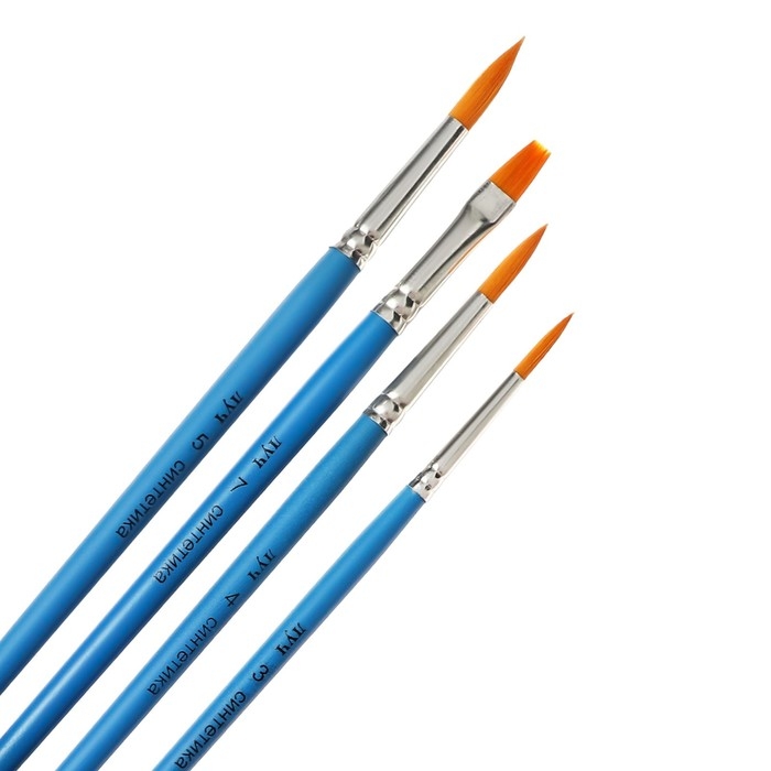 Набор кистей Синтетика 4шт Луч Набор кистей Синтетика 4шт Луч "Классика цвета", (круглые № 3, 4, 5; плоская № 7)