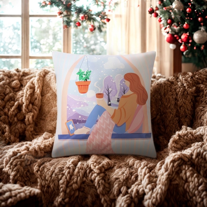 Новый год. Чехол на подушку Этель Новый год. Чехол на подушку Этель "Зимние мечты" 40х40см,100% п/э