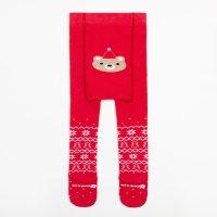 Новый год.Колготки Крошка Я "Мишка", красный, рост 86-92 см Новый год.Колготки Крошка Я "Мишка", красный, рост 86-92 см