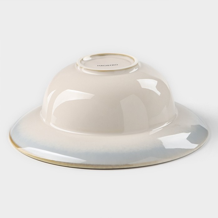 Тарелка фарфоровая для пасты Magistro &laquo;Пэвэти&raquo;, 800 мл, d=19,5 см, цвет голубой