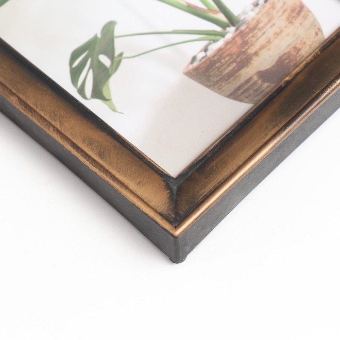 Фоторамка пластик на 4 фото 10х15 см "Узор" золото 35х61х2 см