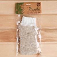 Мочалка банная "Рукавица", лён, 23х13см Мочалка банная "Рукавица", лён, 23х13см