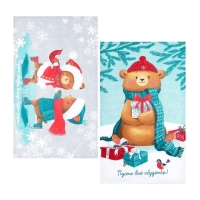 Набор кухонных полотенец &laquo;Новогодняя Сказка праздник в городе&raquo; 35х60см-2шт, 100% хлопок