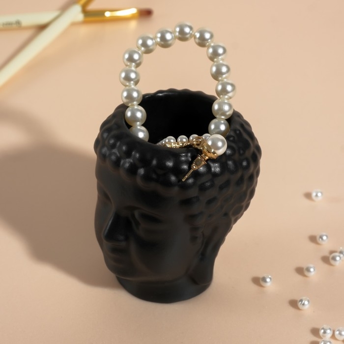 Подставка для благовоний "Будда"  7*6см черный матовый