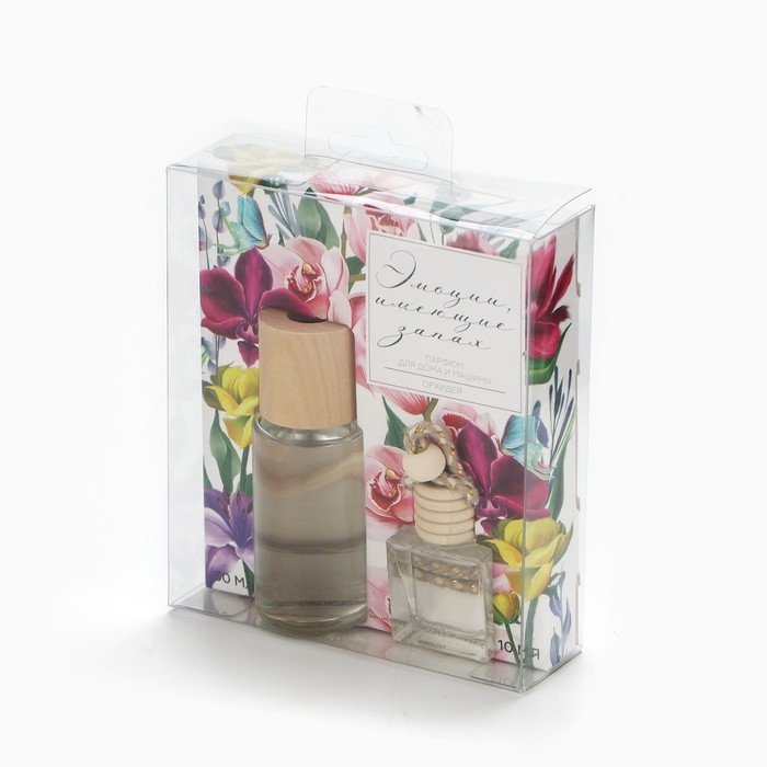 Подарочный набор: Ароматизатор для машины 10 мл. и для дома 30 мл. &laquo;Аромадиффузор: Цветы&raquo;, аромат орхидея.