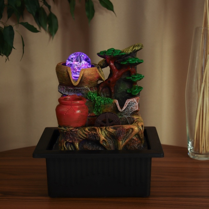 Фонтан Фонтан "Бочки под высоким деревом" 28х23 см (с подсветкой)