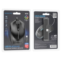 Мышь Borofone BG10, игровая, оптическая, подсветка, 1000 dpi, 1.5 м, USB, чёрная Мышь Borofone BG10, игровая, оптическая, подсветка, 1000 dpi, 1.5 м, USB, чёрная