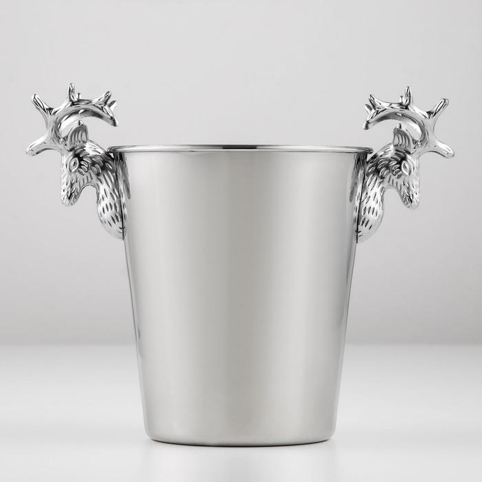 Ведро для льда из нержавеющей стали, 2 л, 25×16×20,5 см, цвет хромированный Ведро для льда из нержавеющей стали, 2 л, 25×16×20,5 см, цвет хромированный