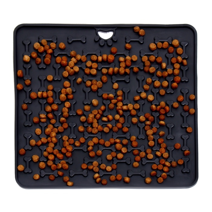 Коврик для лизания на присосках 18,5 х 18,5 см, TPE, чёрный