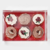 Коробка для капкейка &laquo;Золото&raquo;, 23 х 16 х 11.5 см, Новый год