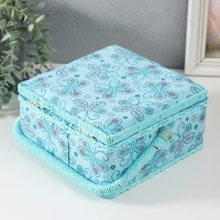 Шкатулка для рукоделия "Бабочки и цветочки на голубом" 20х20х11 см Шкатулка для рукоделия "Бабочки и цветочки на голубом" 20х20х11 см