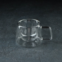 Кружка стеклянная с двойными стенками &laquo;Дуо&raquo;, 200 мл, 10&times;7,5 см
