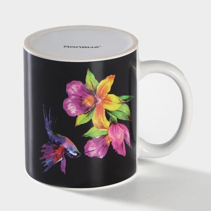 Кружка - хамелеон керамическая Доляна «Колибри», 350 мл, цвет белый Кружка - хамелеон керамическая Доляна «Колибри», 350 мл, цвет белый