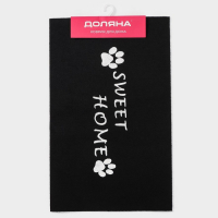 Коврик придверный Доляна Sweet home, 50&times;80 см, влаговпитывающий, светящийся в темноте, цвет чёрный