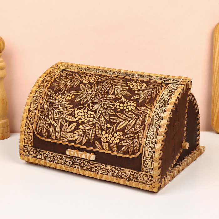 Хлебница &laquo;Рябинушка&raquo;, шлем, 28&times;19&times;16 см, береста