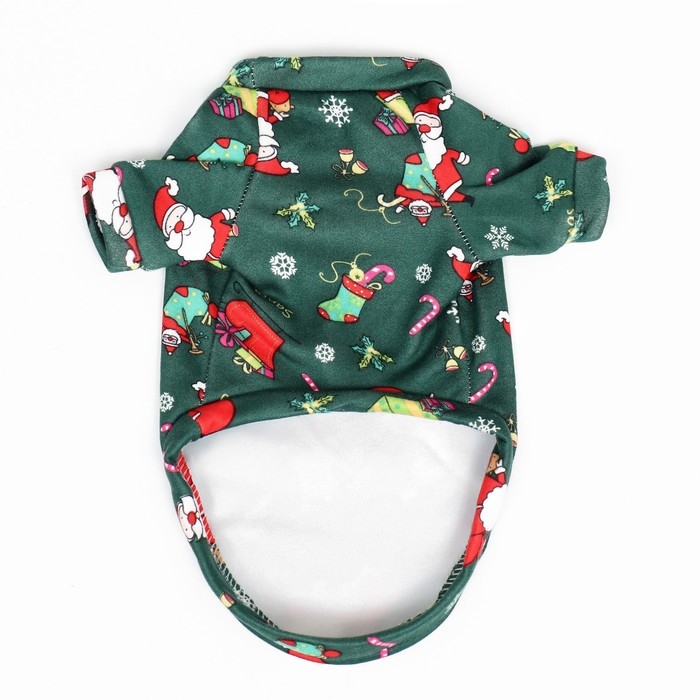 Новый год. Кофта новогодняя для животных Новый год. Кофта новогодняя для животных "Подарки", размер XS, зелёный (ДС 20, ОШ 22, ОГ 30 см)