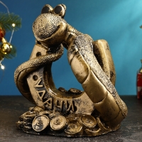 Фигура "Змея Удача" черное золото, 23х23х28см