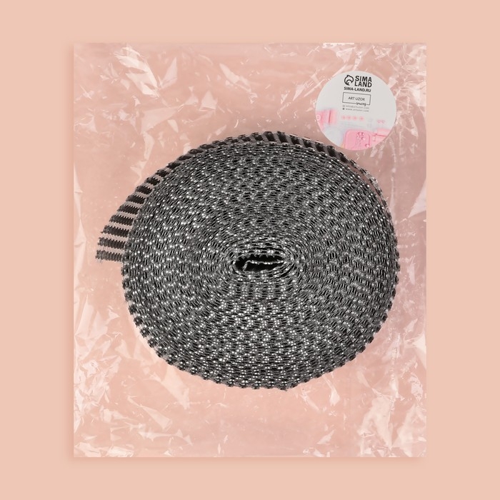 Лента с имитацией страз, 6 см, 9 &plusmn; 1 м, цвет серебряный