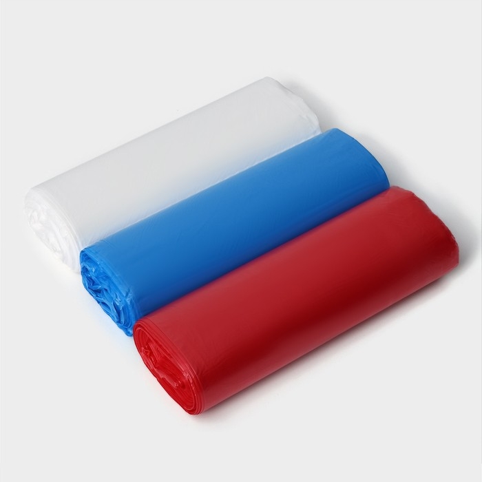 Набор мешков для мусора Доляна, 3 рулона, 60 л, 18 мкм, 55&times;64 см, ПНД, 20 шт