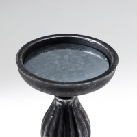 Подсвечник дерево на 1 свечу "Фердинанд" чёрный с серебристой патиной 17х10,5х10,5 см