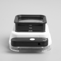 Лупа раскладная 10х, 15х, 20х, подсветка ультрафиолет