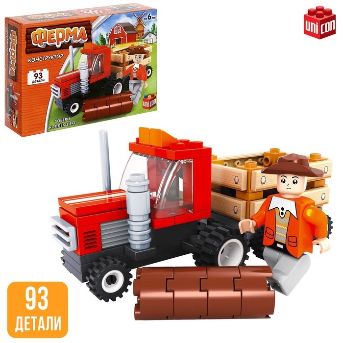 Конструктор Ферма &laquo;Лесозаготовочный грузовик&raquo;, 93 детали