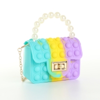 Сумка детская для девочки на замке &laquo;Выбражулька&raquo;, pop it, цвет сиреневый/жёлтый/бирюзовый