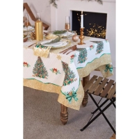 Скатерть Этель "Golden Christmas" скатерть 150*110 +/-3см с ГМВО, 100%хл, 190г/м2 Скатерть Этель "Golden Christmas" скатерть 150*110 +/-3см с ГМВО, 100%хл, 190г/м2