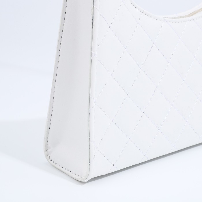 Сумка-багет на молнии, цвет белый