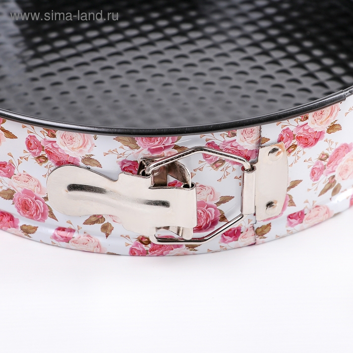 Форма для выпечки разъёмная Доляна «Букетик. Круг», d= 26 см, антипригарное покрытие, цвет белый Форма для выпечки разъёмная Доляна «Букетик. Круг», d= 26 см, антипригарное покрытие, цвет белый