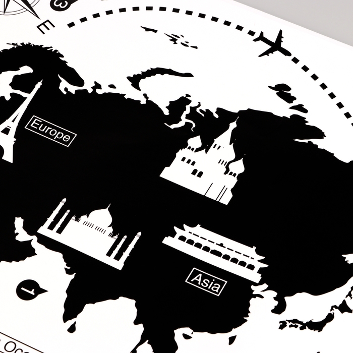 Наклейка 3Д интерьерная Карта мира 90*60см Наклейка 3Д интерьерная Карта мира 90*60см