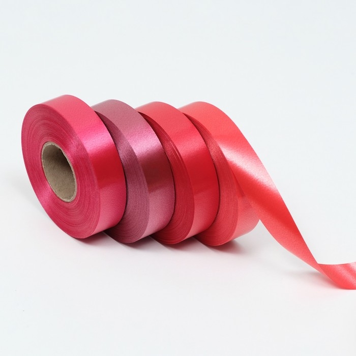 Лента для декора и подарков, красный МИКС, 2 см х 45 м Лента для декора и подарков, красный МИКС, 2 см х 45 м