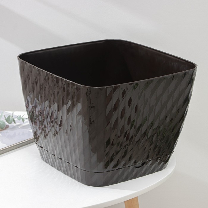 Горшок с поддоном &laquo;Классика&raquo;, 15 л, цвет шоколадный