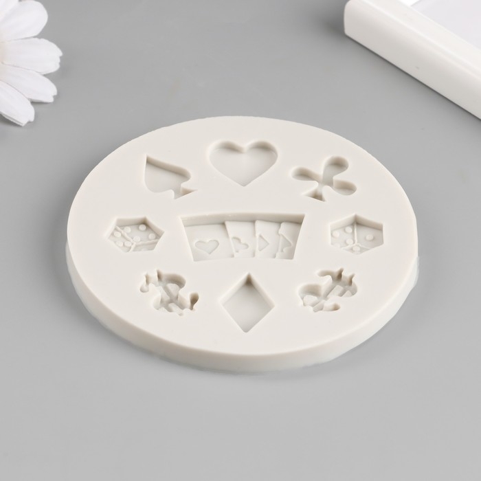 Молд силикон Молд силикон "Азартные игры" 9 предметов 9,2х9,2х1 см