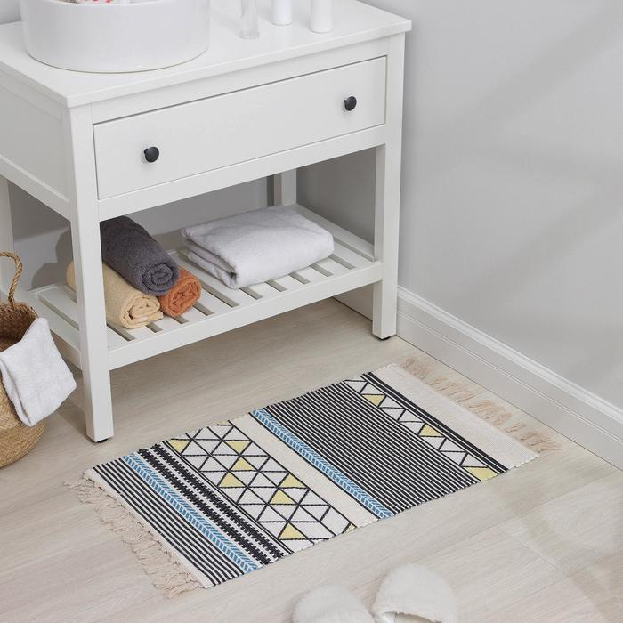 Коврик для дома Доляна &laquo;Индиго&raquo;, 48&times;78 см, цвет серо-жёлтый