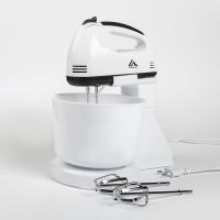 Миксер Luazon LMR-04, ручной, 180 Вт, 7 скоростей, 4 насадки, бело-чёрный Миксер Luazon LMR-04, ручной, 180 Вт, 7 скоростей, 4 насадки, бело-чёрный