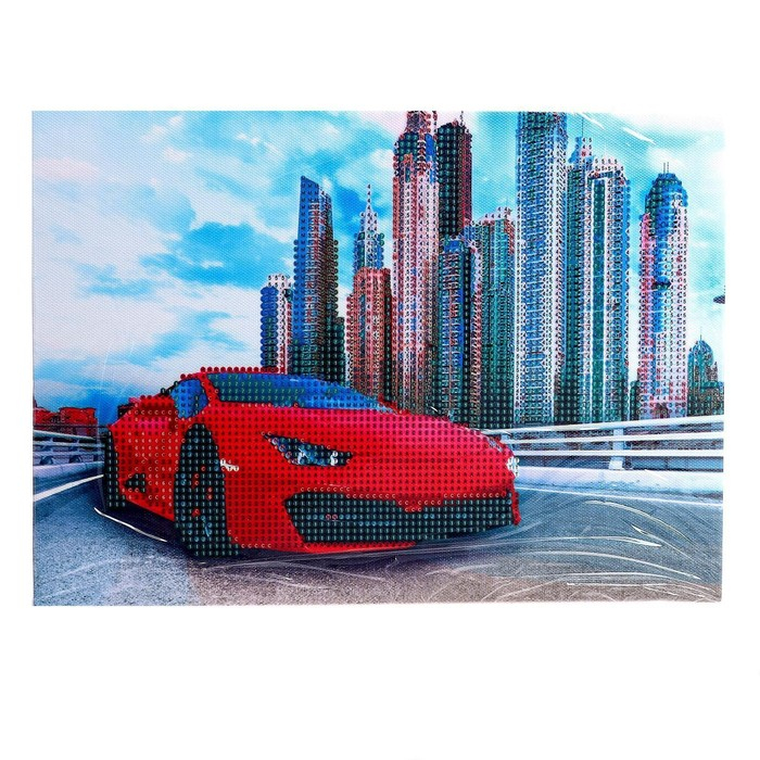 Алмазная мозаика на подрамнике с частичным заполнением «Гоночная машина», 20 x 30 см Алмазная мозаика на подрамнике с частичным заполнением «Гоночная машина», 20 x 30 см